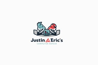 create an original vector computer and mobile logo with copyrights