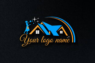 create residential and commercial cleaning service logo design