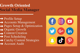 be your growth oriented social media manager and personal assistant