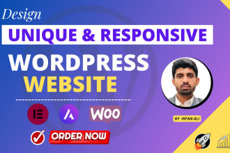 create unique and responsive wordpress website design or blog
