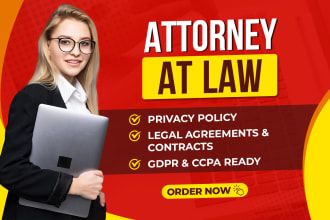 draft legal contracts, agreements, privacy policies as a lawyer