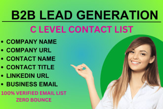 do b2b lead generation,ceo, cfo, owner, founder c level contact list building