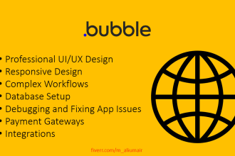 develop your bubble io web app, bubble app, bubble website