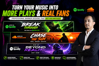 design soundcloud or spotify banner for your artist profile