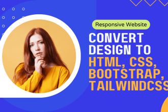 convert web design to html, css