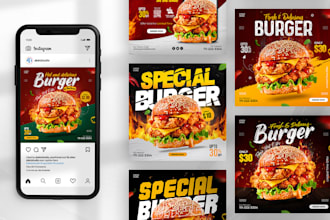 design attractive food instagram post banner