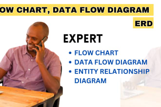 draw data flow diagrams, erd, dfd, flow charts