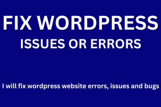 fix wordpress websites errors, issues, and any bugs