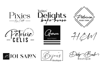 do handwritten, scripted, cursive, signature logo design