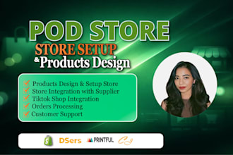 do pod product listing , printful pod dropshipping store