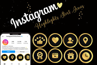 create premium instagram story highlight cover icons in 24h
