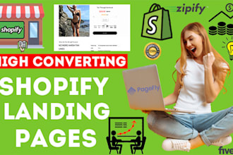 design and redesign shopify store, shopify landing page by pagefly, gempages