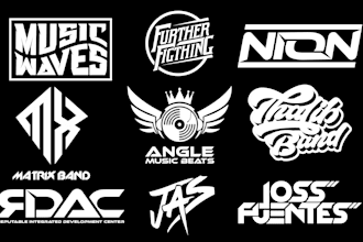 make a bold typography logo for djs hip hop artists  bands