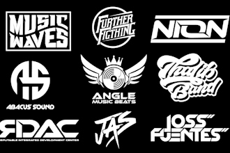 make a bold typography logo for djs hip hop artists  bands