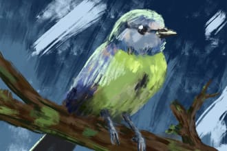 illustrate something for you in a traditional painting style