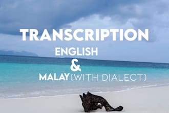 transcribe any audio video in english or malay cheap and fast