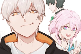 draw custom anime youtube thumbnail