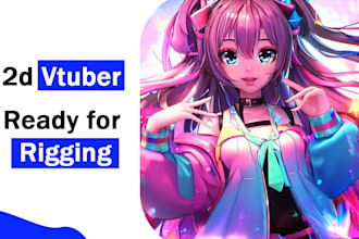do 2d vtuber, vtuber avatar, live2d model, vtuber art ready for rigging