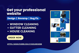 design highly responsive house cleaning website window janitorial cleaning web