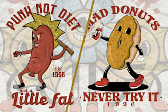 draw retro mascot for logo brand or tshirt
