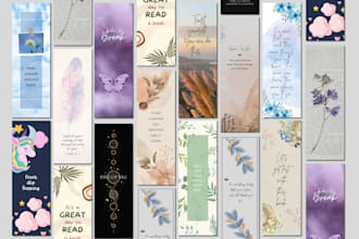 design custom printable and creative bookmark within 2hr