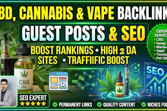 create cbd, cannabis, marijuana, and vape backlinks via guest post and SEO