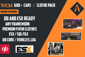 add fivem ready 600 car pack or premium clothe pack
