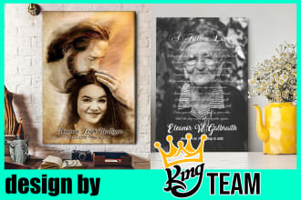 create awesome personalized memorial canvas designs, memorial portrait