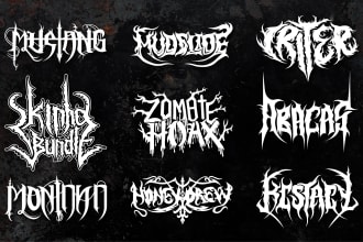 draw a detailed, brutal metal band logo