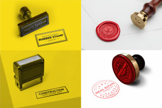 design your logo monogram text signature in a wax seal digital rubber stamp