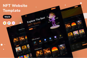 do nft website design, nft marketplace, landing page design