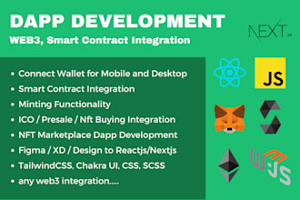 integrate metamask, web3, smart contract in frontend like reactjs or nextjs