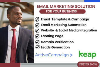 setup activecampaign automation, keap landing page email marketing