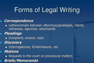 write law essays, legal research, drafts contracts, agreements