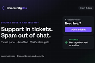 setup discord security, verification and a ticket system