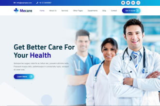 build medical, clinic, healthcare, hospital website