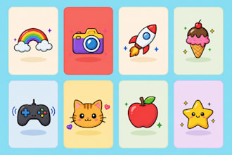 design minimal flat or hand drawn custom icons