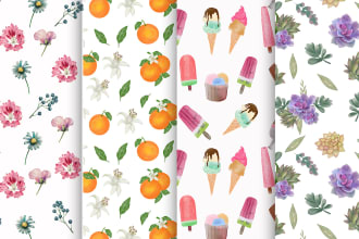do unique watercolor seamless pattern illustration for print