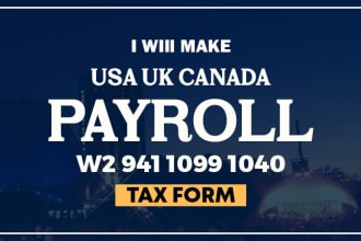 make paystub, check stub, w2, w3, 1099, 1040, 940, 941 tax forms