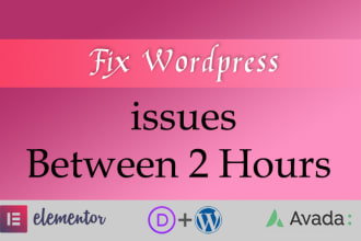 fix wordpress issues, elementor pro, divi bugs, fix website