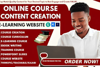create ebook online course, lesson plan, online course creation, content writing