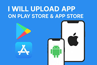 build and upload ios android app to apple app store and google play store