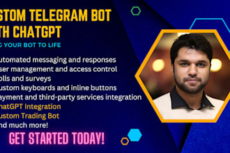 develop a custom telegram bot and ai powered chatbot