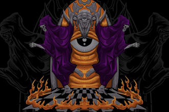 draw detail dark art surealisme for merch design