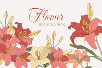 hand draw highly detailed botanical and flower beautifully