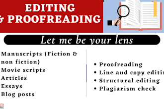 edit and proofread your fiction contents and manuscripts