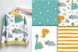 design cute baby kids animal seamless repeat vector fabrics print babies pattern