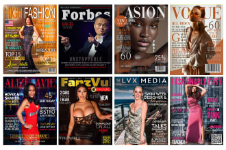 design professional modern magazine cover layout