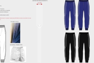 design clothing apparel technical flats sketch tech packs