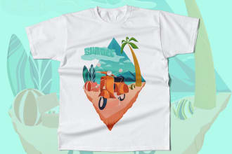 create illustration for your vacation t shirt design